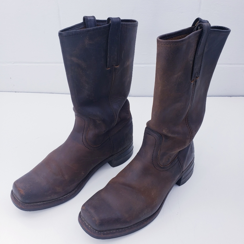 Frye High Top Dark Brown Men's Boots Size 10M Gaucho Style